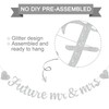 RICHHHA Glitter Silver Future Mr & Mrs Banner with Heart,Pre-Strung,Engagement