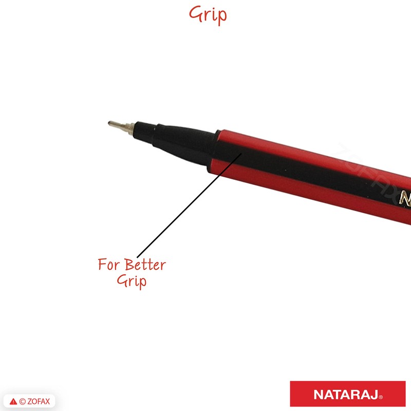 NATARAJ Classic Fine Point BLUE Ballpoint Pens (12 x 0.7mm