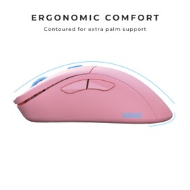 Glorious - Model D Forge, Ergonomic Mouse, Pink Wireless Mouse for Gaming, 6 Programmable Buttons, 80 hrs Battery Life, 19K Sensor, Superlight Weight 58g, Rechargeable, Limited Edition