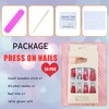 Christmas Press on Nails Medium Coffin Artificial Fake Nails With