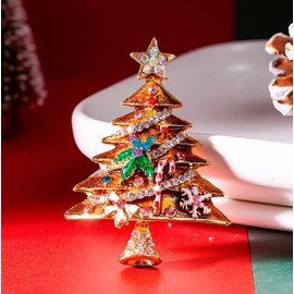 GFM® Christmas Tree Snowman Christmas Birthday Mother's Day Stocking Filler Brooch S Metal Crystal, Metal, Crystal