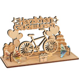 JINJUMEI Geburtstagsgeschenk Holz, Holz Fahrrad Geschenk Geldgeschenk Fahrrad Geburtstag Deko DIY Geldgeschenke Geburtstag Fahrrad Geldgeschenk Geburtstag für Friends, Family, Lovers, Mitschüler