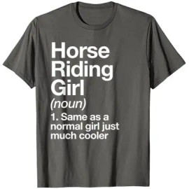 Horse Riding Girl Definition Funny & Sassy Short Sleeve O-Neck Sports T-ShirtColor: Youth-asphalt grey, Size: S