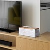 Large Cable Management Box, White Washed Wood Cord Organizer Box