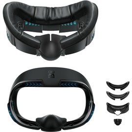 AMVR Quest 3 Compatible Face Cushion, Interface Bracket, Replacement PU & Ice Silk Face Foam Pad, Breathable, Washable, Reduces Light Leakage, Exclusive vr Accessory