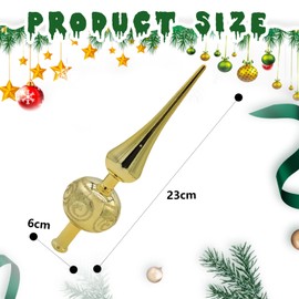 Nereds Christmas Tree Topper Vintage Spherical Christmas Tree Topper Christmas Hanging Star Antique Decor for Christmas Tree Decorations (gold)