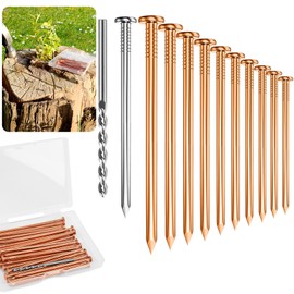 UCandy 4" Copper Nails for Killing Trees Stump Root, 20 pcs Copper Nails with Drill, Stump Removal Spikes Hardware Nails for Trees