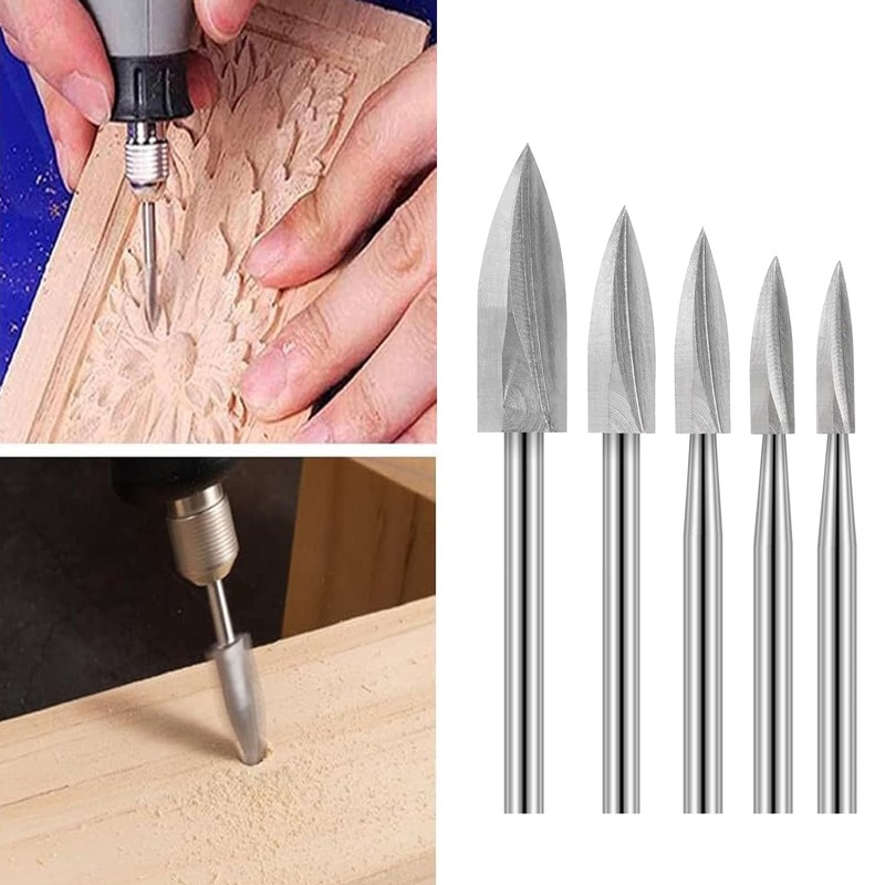 Pack of 5 Wood Carving Tool, HSS Engraving Tool, Wood