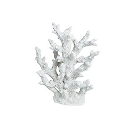 PINVNBY Artificial Coral Ornament Aquarium Sea Plants Decoration Underwater Craft Resin Fish Tank Landscape (White)