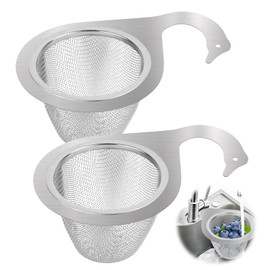 2 PCS Sink Filter Basket, Stainless Steel Sink Filter Basket Multifunctional Corner Kitchen Sink Strainer for Filter Kitchen Sink Waste Wash Vegetables Fruits
