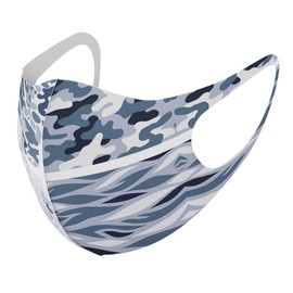 igsticker 011520 Design Mask, Set of 2, Polyester, Washable, Cloth Mask, XL Size, For Men, Camouflage Pattern