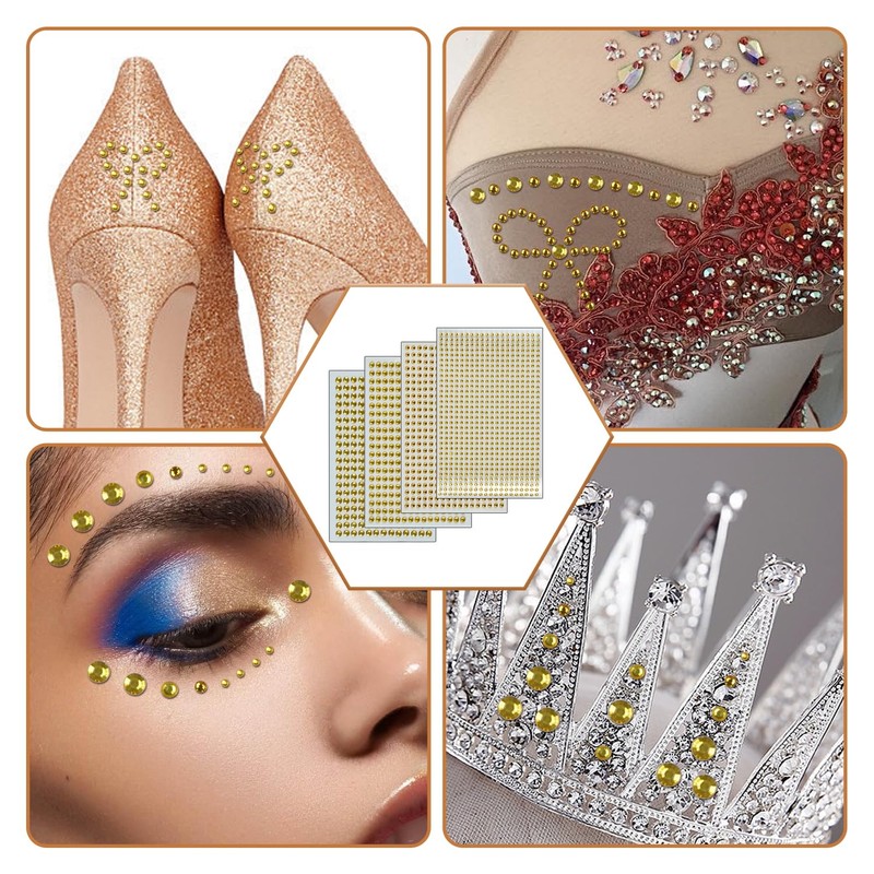 4 Sheets Self Adhesive Pearl Stickers Flat Back – Bling