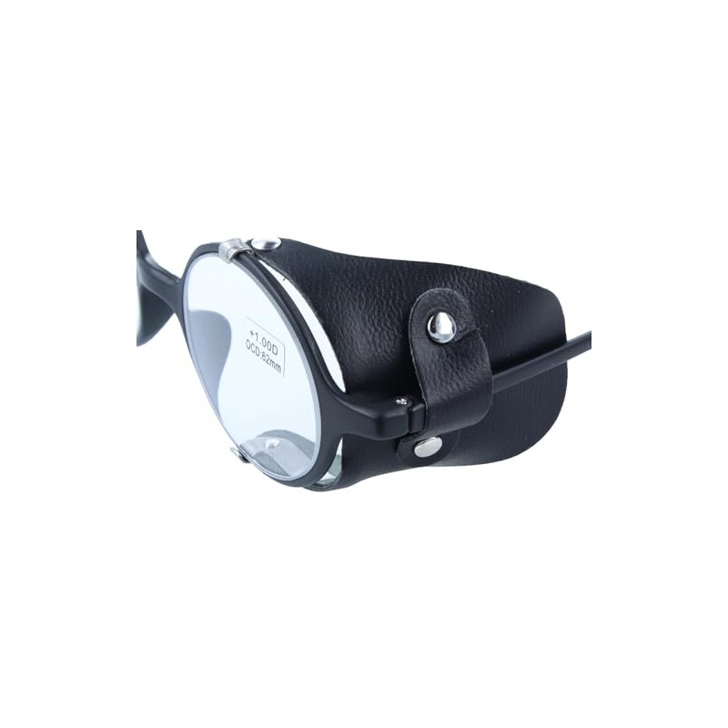 Black Leather Side Protectors for Large Glasses