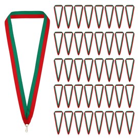PATIKIL Award Neck Ribbons with Snap Clips, 100 Pack Polyester Medal Lanyards Blank Award Ribbon for Competitions Achievement Sports Party, Red/Green