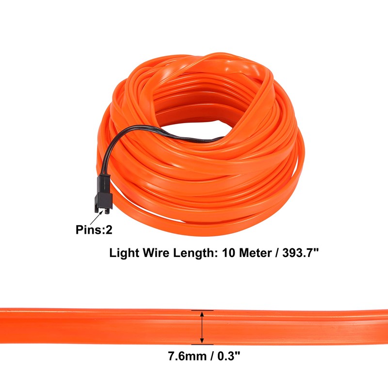 X AUTOHAUX 10 Meter/33ft Interior USB Neon EL Wire String