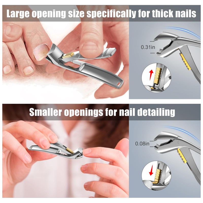 SHINLEA Nail Clippers for Seniors Thick Toenails, Professional Fingernail Toenail