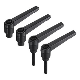 sourcing map 4pcs Clamping Lever Adjustable Handle Set Metric M5 x 25mm Male & M5 Female Thread Level Handles Hand Stud Knobs Quick Release Black for Lathe Machinery