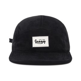 Gvatasz Black Corduroy Baseball Cap 5 Panel Dad Hats Snapback Trucker Hat Summer Flat Bill Caps Casual Fitted Cap,Black