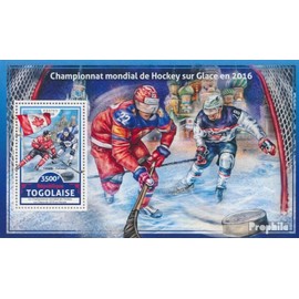Togo miniature sheet 1393 (complete. issue) unmounted mint/never hinged ** MNH 2016 Hockey (Stamps for collectors) Winter sports (skiing/ice hockey/bobsleigh ...)