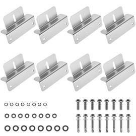 8PCS Solar Panel Mounting Bracket Holder, Aluminum Solar Panel Z Brackets Roof Solar Panel Brackets with Nuts & Screws for Motorhome, RV, Boat, Wall, Yacht and Other Off Gird Installation Silver