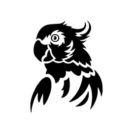 Bargain Max Decals Parrot Bird Silhouette Decal Notebook Car Laptop 5.5" (Black)