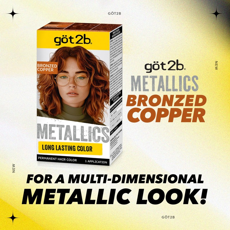 got2b Metallics Permanent Hair Dye, Bronzed Copper, Hair Color for