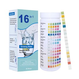 50 Pool Teststreifen für Ph,16-in-1 Genauer Teststreifen für Pool, Poolwasser Teststreifen,Ph Teststreifen,16 Parametererkennung,Geeignet für Trinkwasser,Aquarien,Fischteiche,Schwimmbäder