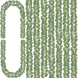 CQURE 32Pcs Eucalyptus Garland,Artificial Eucalyptus Leaves Table Greenery Garland Wreath Vines for Wedding Party Table Bedroom Wall Room Decor