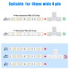 10Pack T-Shaped 4-Pin 10mm LED Strip Lights Connectors - Solderless,