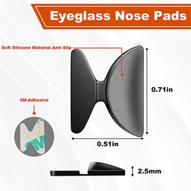 Eyeglass Nose Pads - SMARTTOP Stick on 2.5mm Silicone Anti Slip Adhesive Eyewear Nose Pads Cushions for Eyeglasses Sunglasses Spectacles - 12 Pairs(Black)
