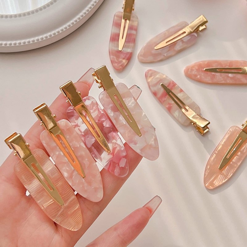 EZ PEACH Non-marking Bangs Clips, Tortoise Shell Style, 4 Pieces,