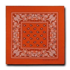 Kaiser Collection Double Sided Paisley Bandanas (1 Dozen), Orange