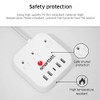 Smartbitt Multicontacto, 3 Contactos/Enchufes, 4 Puertos USB Tipo A y