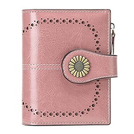 SENDEFN Women's Wallet Genuine Leather RFID Blocking Short Wallet with 16 Card Slots