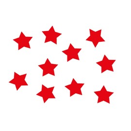 10X Patch Hotfix Iron On Motif Miniblings 25mm Glossy Gloss Star All Colors, Color:red