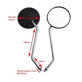Roller Moped Paar Spiegel - 8mm Im Uhrzeigersinn Gewinde - Universelle Passform