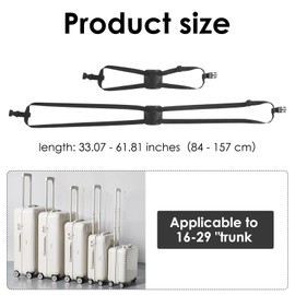 Adjustable Suitcase Webbing, Suitcase Strap, Highly Elastic Carry Strap Bag, Portable Suitcase Accessories, Luggage Bungee for Bag, Luggage, Travel Bag, with TSA Approval for Connecting Your Luggage
