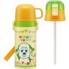 Skater SKCP3-A Children's Stainless Steel Water Bottle, 2-Way Drinking Straw,