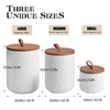 JOJUNO White Ceramic Canister Set with Wooden Lid, 3-Piece Airtight
