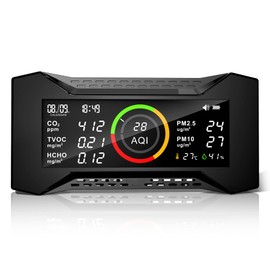Therm La Mode 9-in-1 Air Quality Meter, CO2 Meter Indoor Air with TVOC PM2.5 PM10 AQI HCHO Temperature Humidity, Formaldehyde Meter, Pollutant Meter with NDIR Sensor