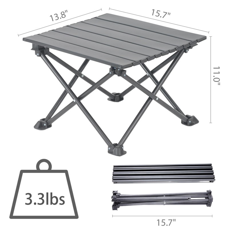 Wind Tour Roll-Up Camping Table, 4-Person Lightweight Portable Outdoor Table