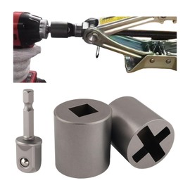 3PCS Scissor Jack Adapter for Hand Drill,Heavy-Duty Scissor Jack Drill Adapter for Lifting Car Jacks,Universal Automotive Tools Socket Converter for Scissors Jacks for Car