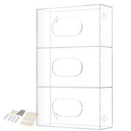Storage Standard Triple Glove Box Holder Wall Mount Glove Dispenser - Disposable Glove Holder Wall Mount Glove Station for Medical Gloves, Multipurpose Kitchen Gloves Holder - 16.5 x 10 x 3.5 Inches