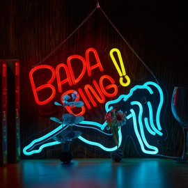Bada Bing Neon Girl Sign for Wall Decor Sopranos Led Light for Bedroom Pub Store Man Cave Party USB Dimmable