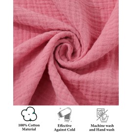 WELROG 100% Cotton Scarf for Women Winter Neckerchief Women's Scarf Made of 51 x 51 Inches Plain Warm Scarf Women's Winter Scarf Muslim Headscarf, pink