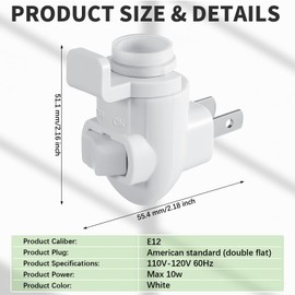 Tuanse 100 Sets Plug in Night Light Module White Night Light Base with Shade Mounting Clip Plastic Lights Rotating Base for Making Your Own Decorative