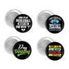 Funny Pickleball Players Set of 4 Pin Back Buttons