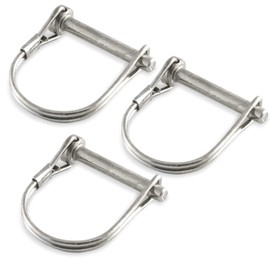 Stainless Steel PTO Round Shaft Locking Trailer Hitch Pin 1/4" x 1-1/2" (Pack of 3)