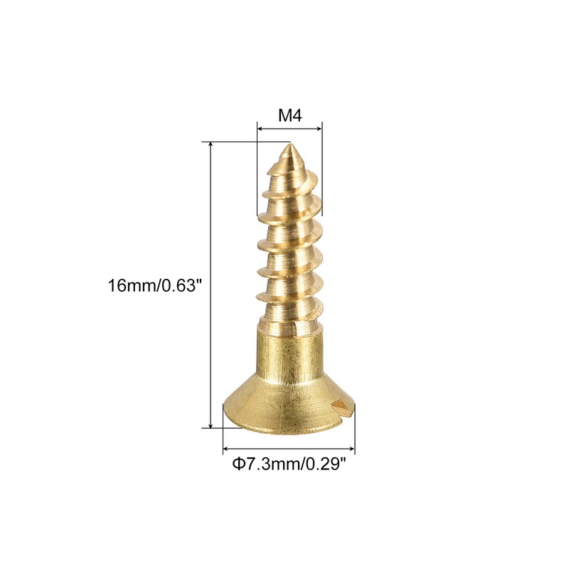 sourcing map Pack of 50 Wood Screws M4 x 16