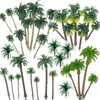 Cayway 34 PCS Model Trees Coconut Palm Model Trees, 1.7~6.7
